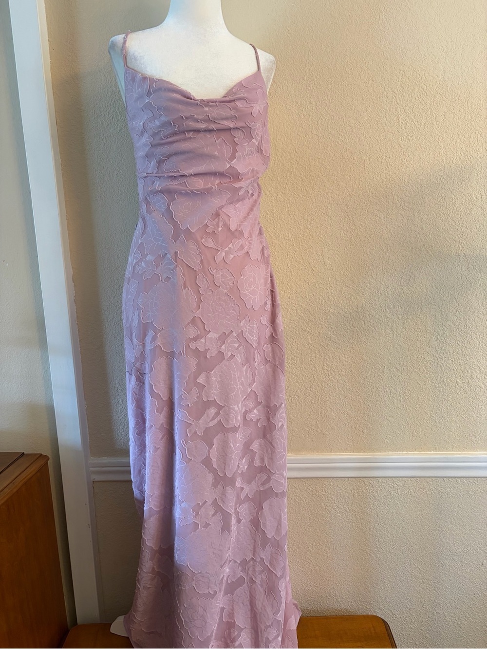 Princess Polly Celena Burn Out  Lace-Back Maxi Dress in mauve